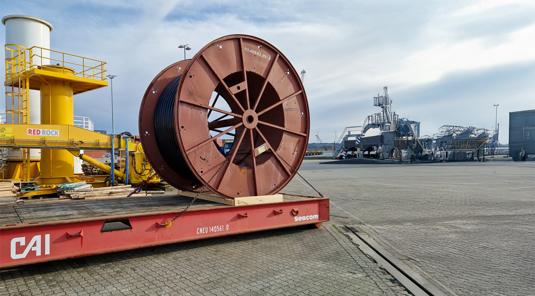 Goods loaded on to a MAFI on quayside in Norway